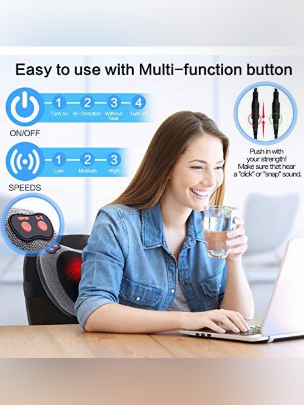Heated Shiatsu Massage Pillow - Picture 4 of 4